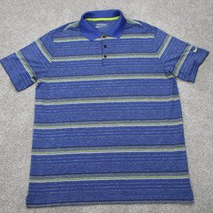 Nike Golf Polo Shirt Men's L Blue Tour Performance Dri-Fit Short Sleeve Pullover